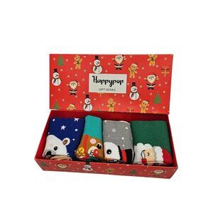 Happypop 4-Pack Christmas Socks Gift Set – Funny Holiday Crew Socks